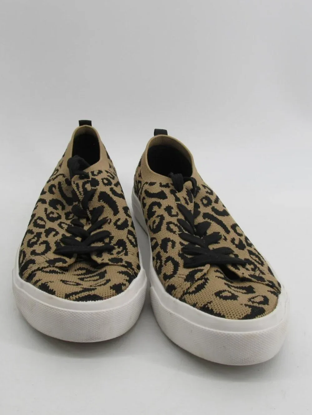 Leopard Animal Print Women's Lace Sneakers Slip on Size 11 Shoes Jelly Pop